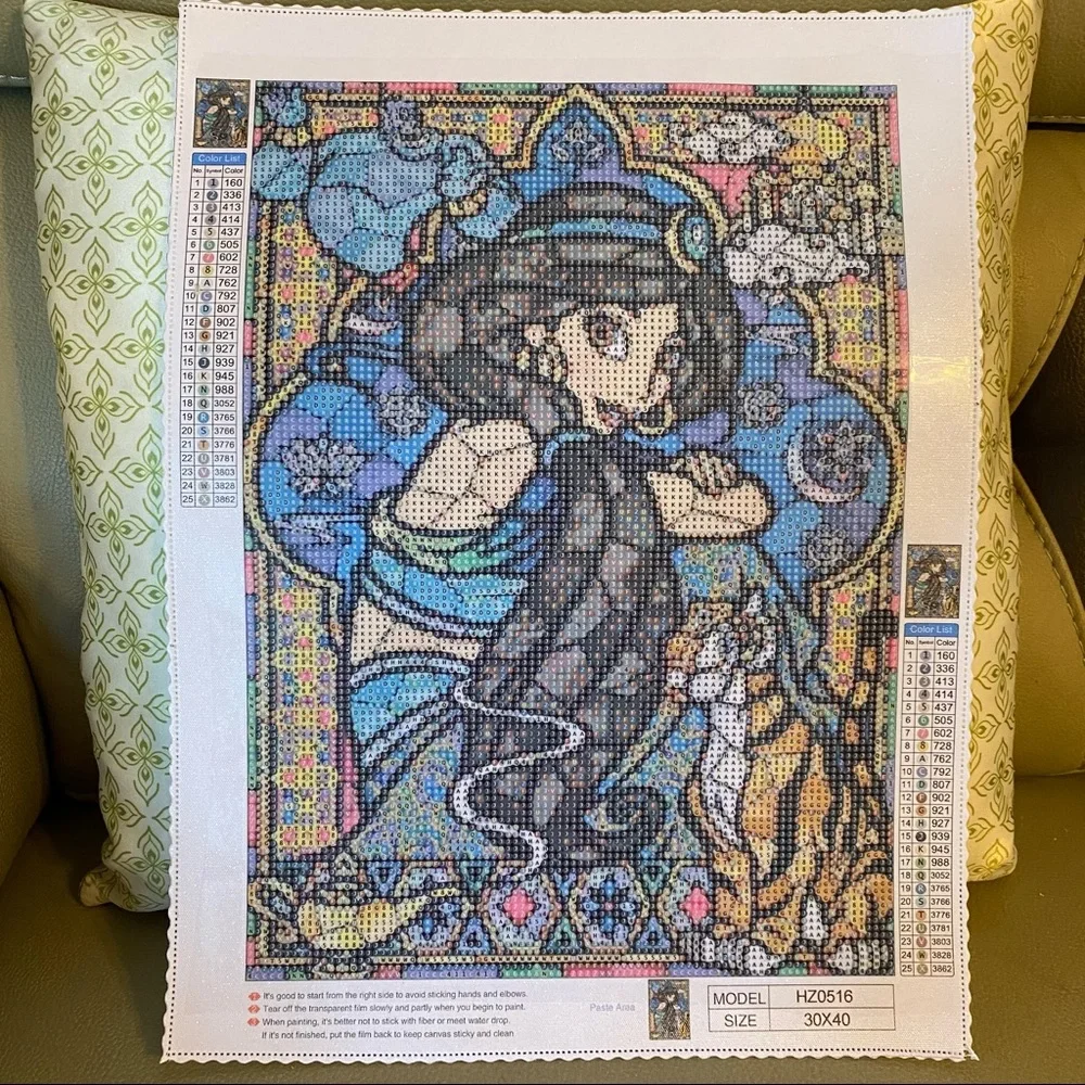 Jasmine Stained Glass DIY 5D Full Round Drill Diamond Painting